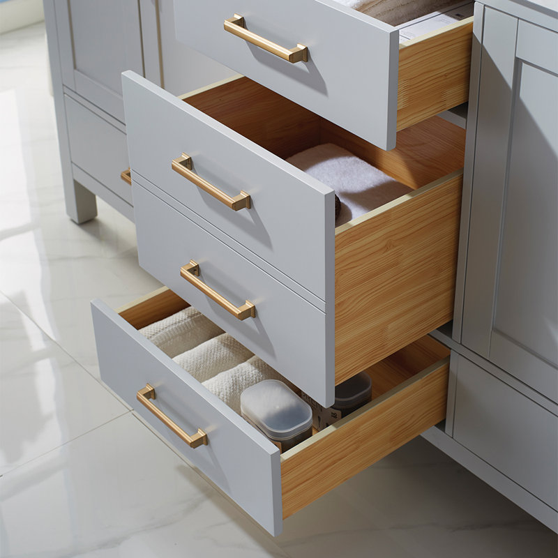 Everly Quinn Ryland 72'' Double Bathroom Vanity with Stone Top